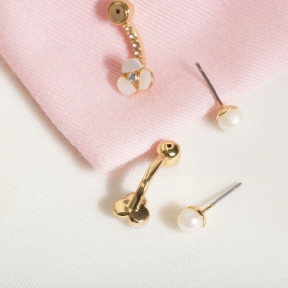 Kate Spade Gold Disco Pansy Ear Jacket Earrings - Picture 8 of 8